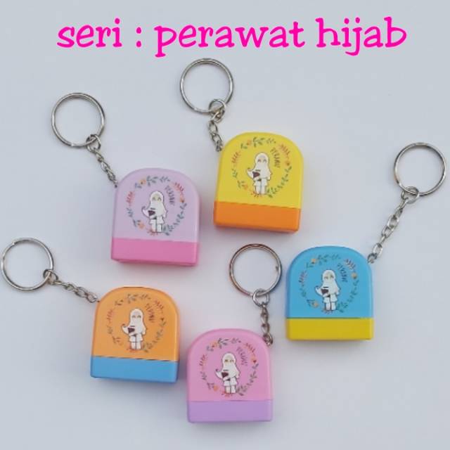 

Custom stamp /stempel profesi seri perawat hijab ada gantungan kunci