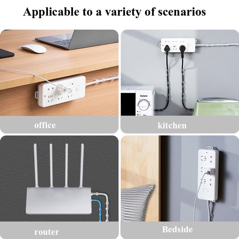 1 Pc Socket Fixer Kabel Router Portabel Bahan ABS Tahan Lama Dengan Perekat