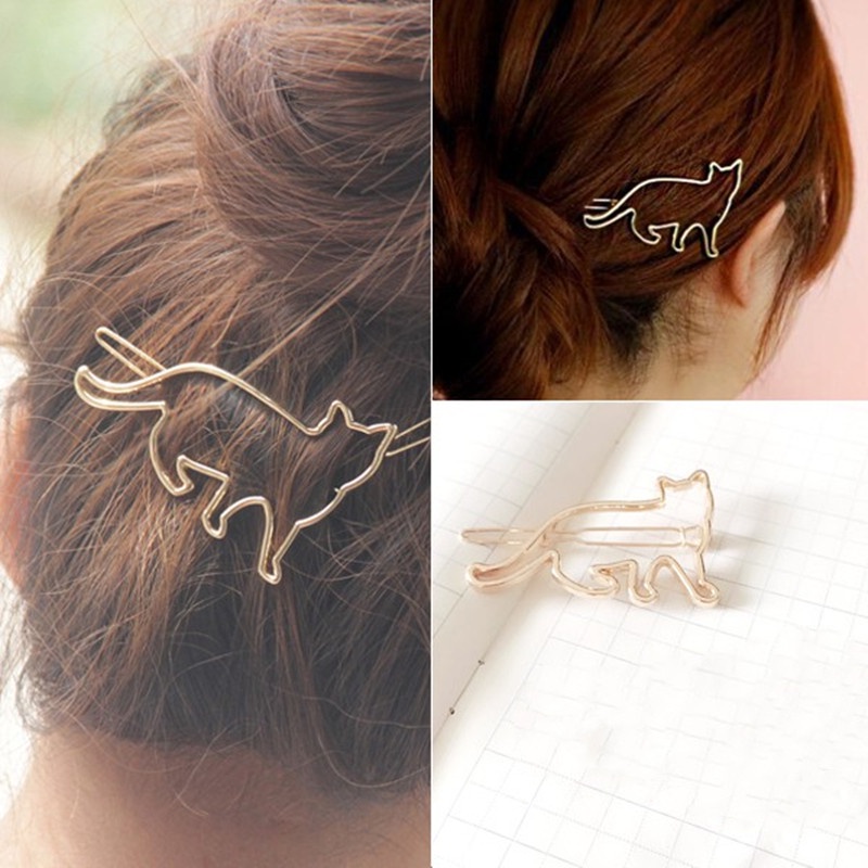 Woman Hair Accessories Triangle Hair Clip Pin Metal Geometric Alloy  Moon Circle Hairgrip Girls Holder