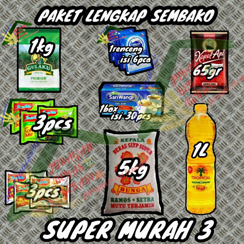 

PAKET SEMBAKO BERMERK LENGKAP SUPER MURAH 3