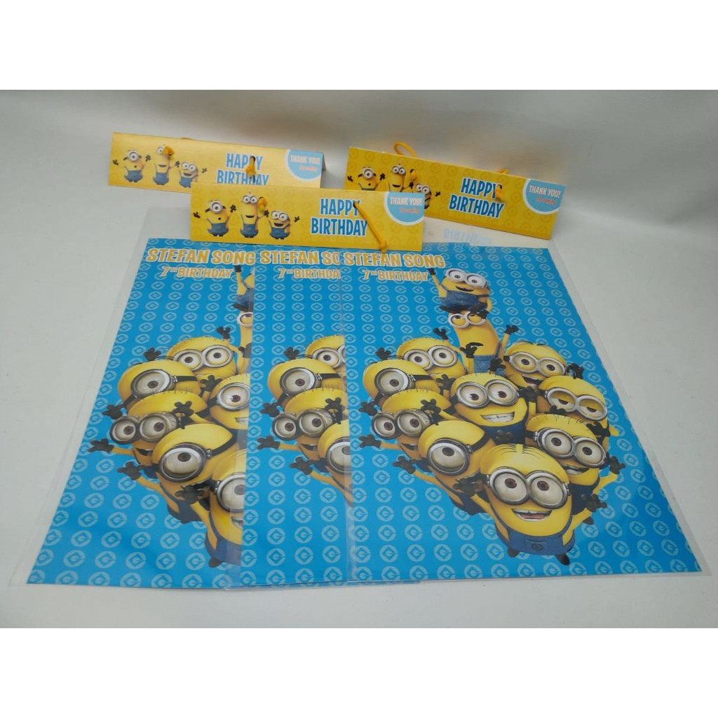 

Plastik Snack / Plastik Bingkisan Ulang Tahun Custom Karakter Minion Despicable Me