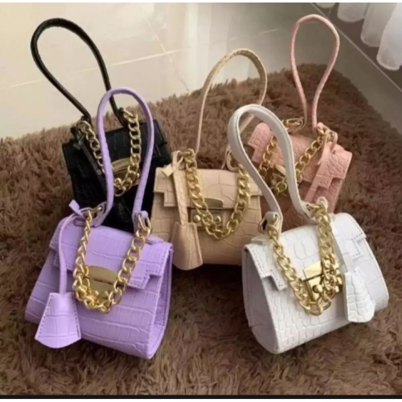 Dyllah - Tas Selempang Wanita Andin - Moon Croco Bag Mini - Tas Mini Croco