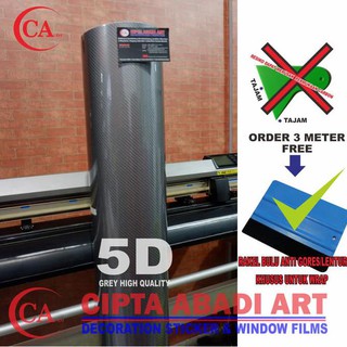 Dijual Stiker Carbon Fiber 5d Grey Abu Abu Untuk Motor Mobil New L