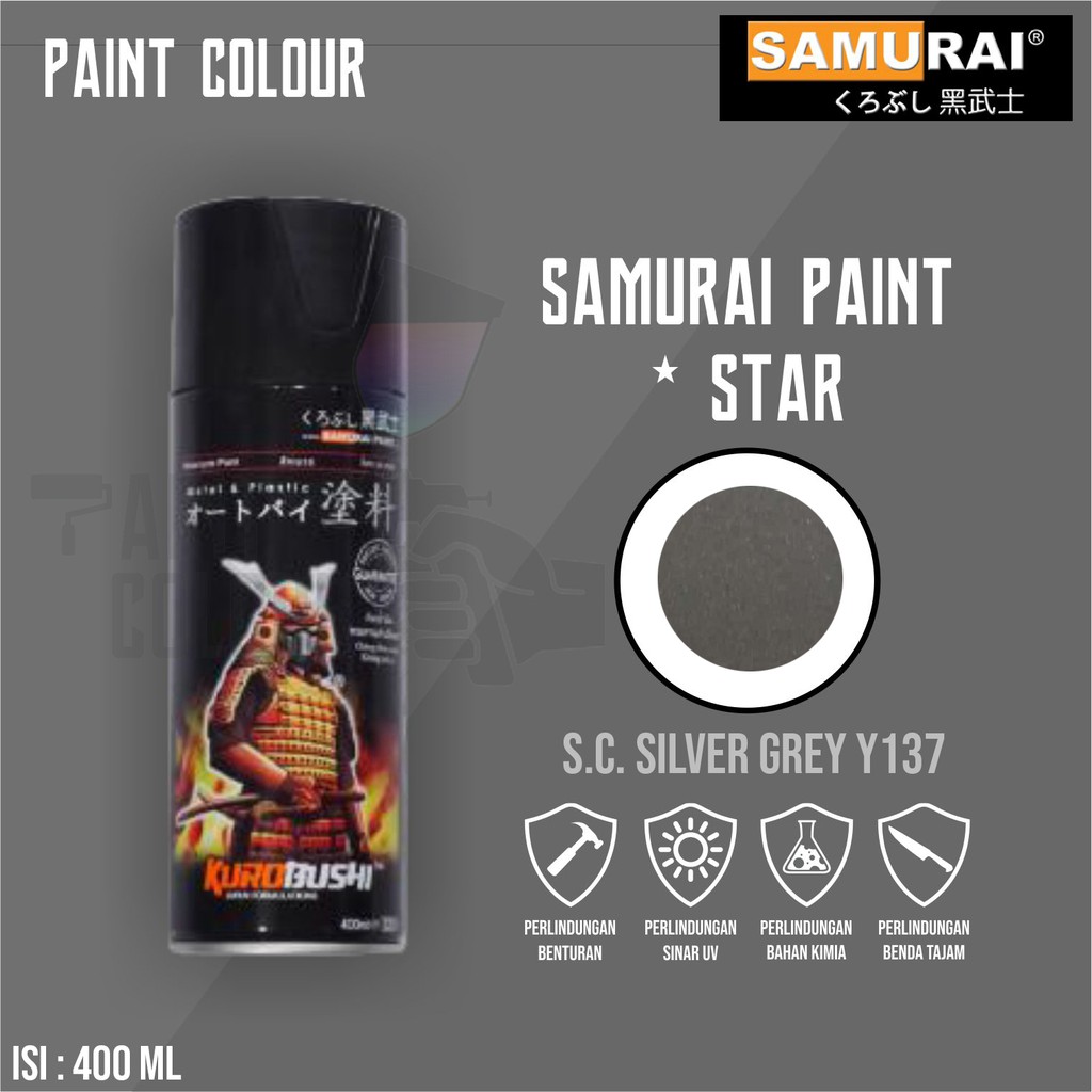 Samurai Paint Y137* S.C Silver Grey Cat Semprot/Pylox/Motor/Gundam