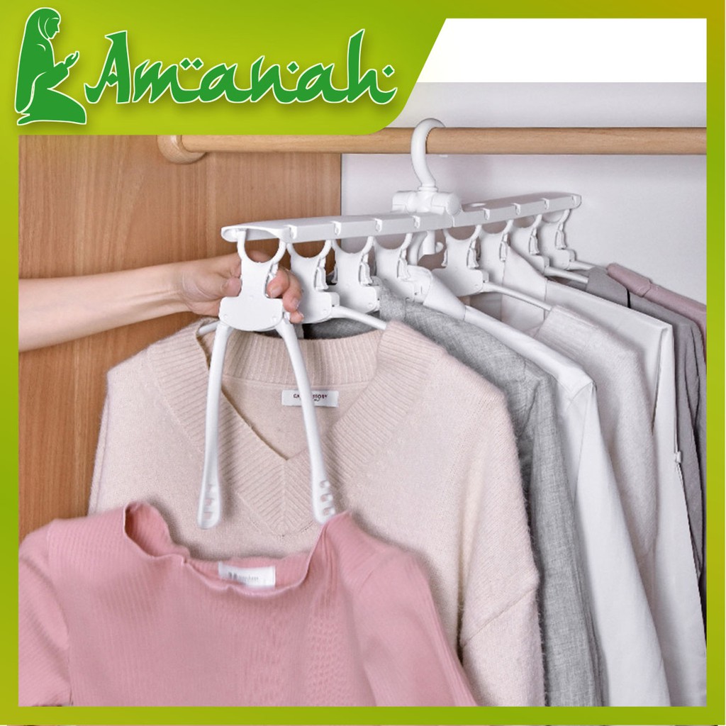 AS909 Gantungan Baju Lipat 8 in 1 / Hanger Lipat 8 in 1 Serbaguna