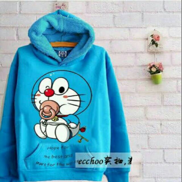 Sweater perempua sweater doraemon sweater topi