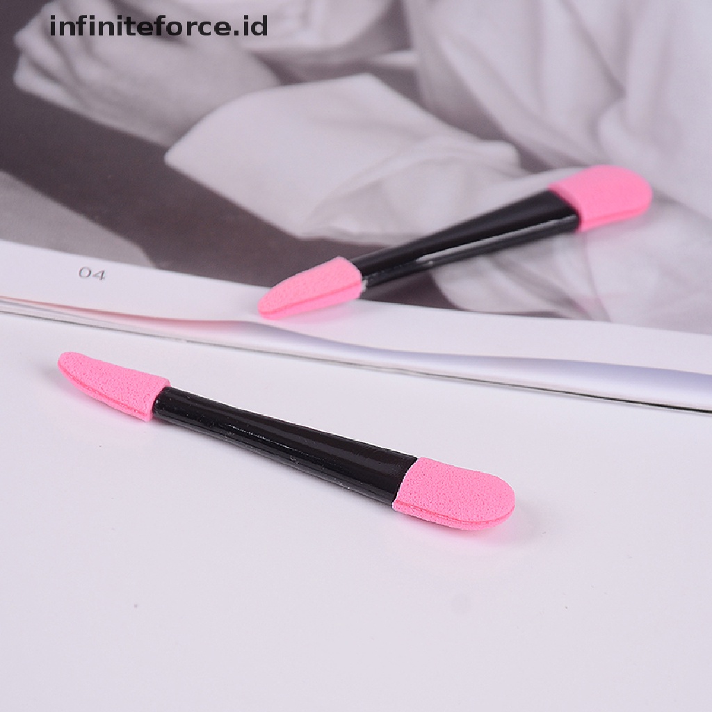 Infiniteforce.id 10pcs / Set Brush Spons Aplikator Eyeshadow Sekali Pakai Untuk Makeup / Kosmetik Wanita