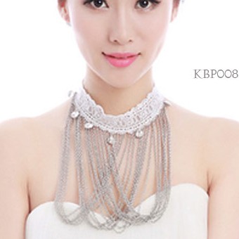 [STOCK TERBATAS] NECKLACE PENGANTIN AKSESORIS PENGANTIN KALUNG SET MODERN KBP008