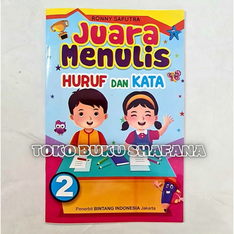 Paket 2 Buku - Buku Juara Menulis Huruf dan Kata Jilid 1 dan Jilid 2 Untuk Paud / TK Bintang Indonesia