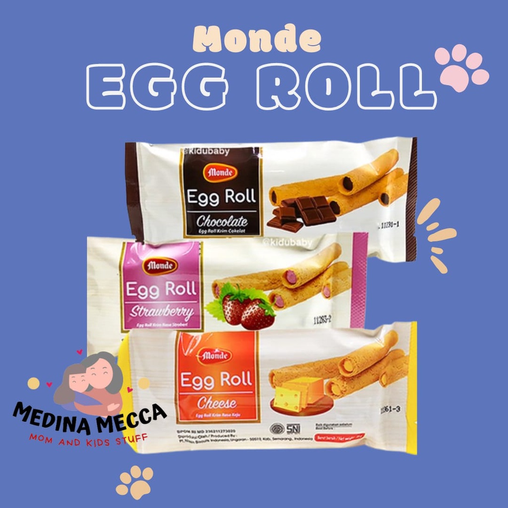 

Monde Egg Roll strawberry chocolate cheese snack eggroll 35 gr