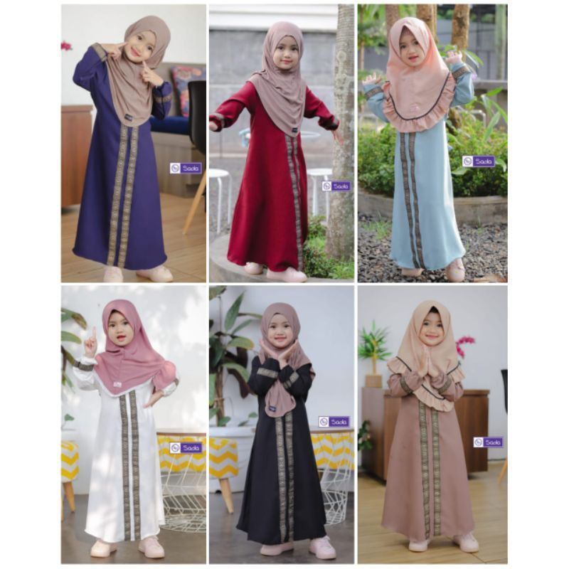 Abaya umaisha banat itycrepe original sada hijabS M L XL / Gamis abaya anak by sada