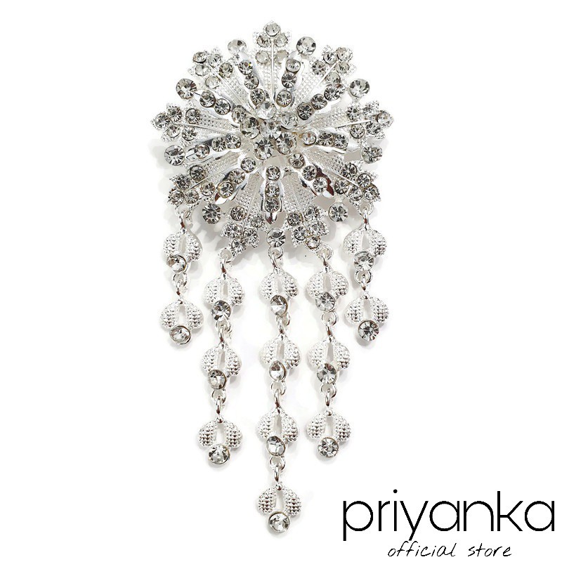 Bros Kebaya Susun Jumbo Flowie/Bros Penganten Bros Manten/Bros Besar/Bros Rumbai-New D - Putih