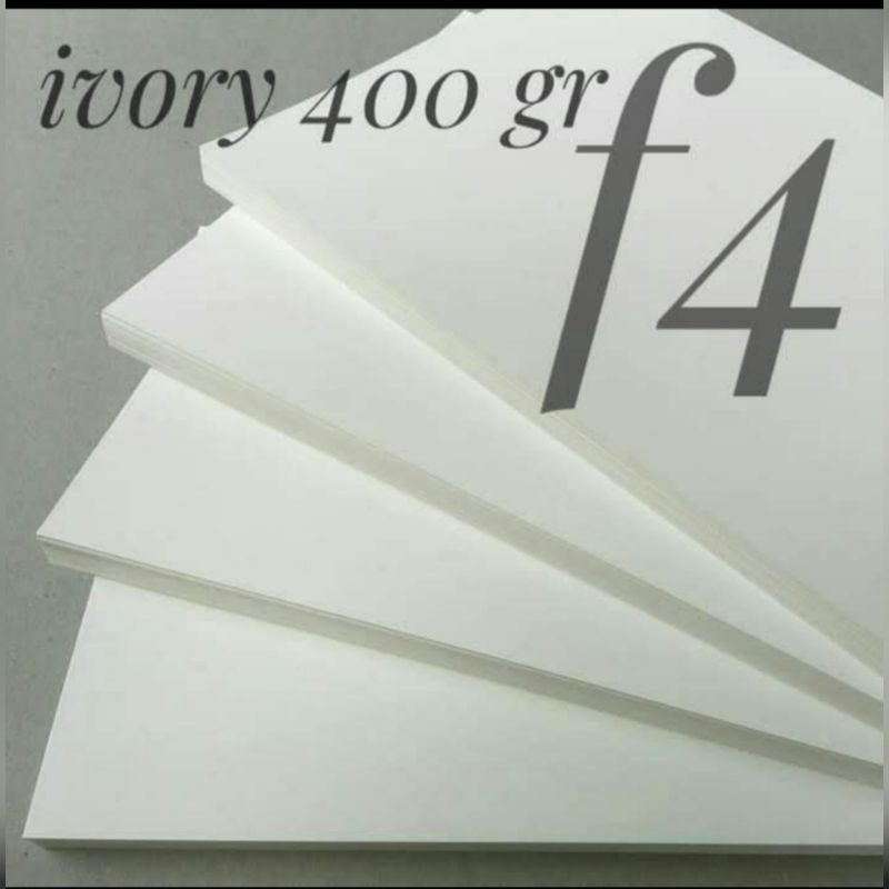 

Kertas Ivory 400 gsm ukuran Folio / 21,5 cm X 33 cm merek VA, SP, CHENMING ( food grade )
