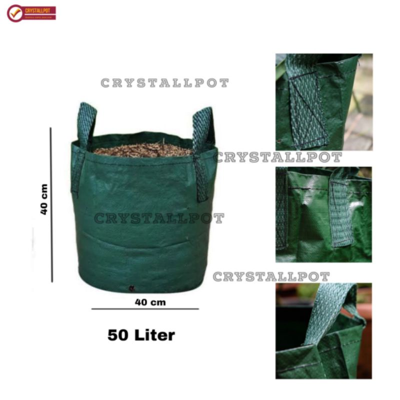 planter bag eco pack 50 liter 2 handle untuk pot tanaman - PLANTER BAG 50 LITER