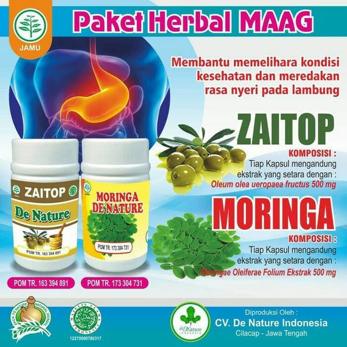 

Obat Magh, Maagh, Mag, Asam Lambung Herbal MORINGA MORINGA DE NATURE