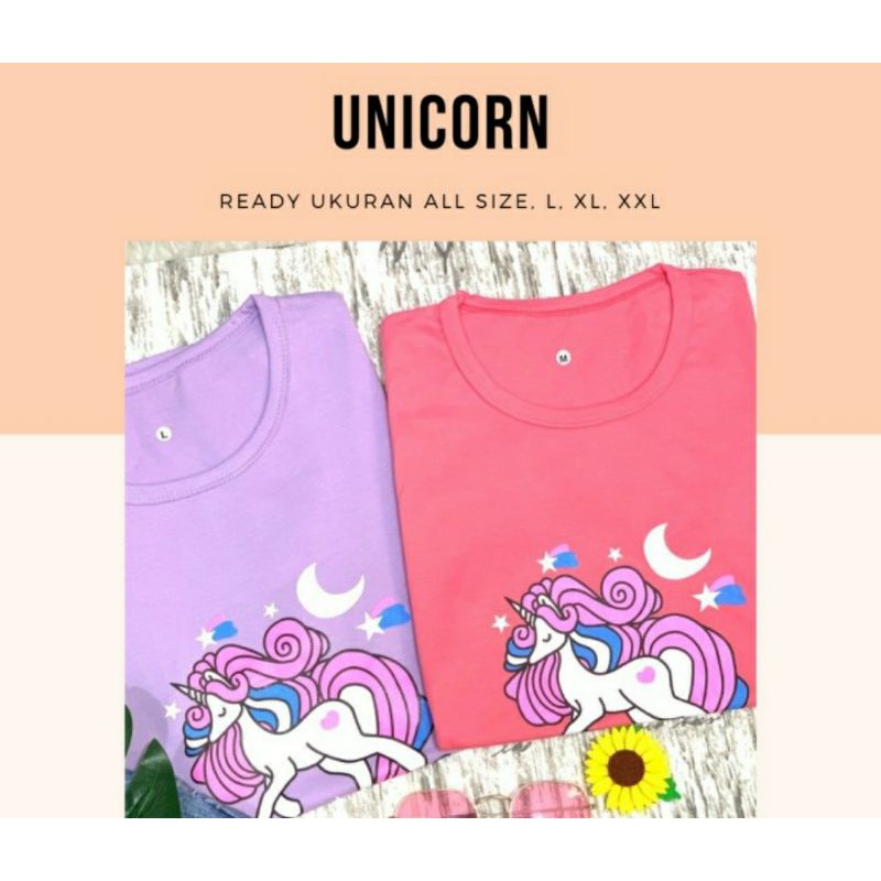 Kaos Wanita Unicorn Baju Ungu Purple Lilac Oversize Tshirt