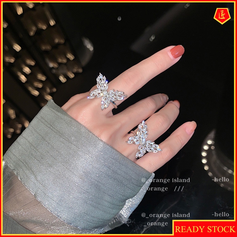 [Ready Stock]High-End Luxury Fairy Butterfly Open Ring Korean Fashion