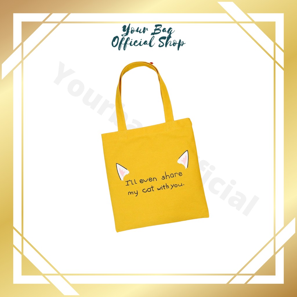 [DIKIRIM DARI JAKARTA] Totebag Kanvas Import Share My Cat Series