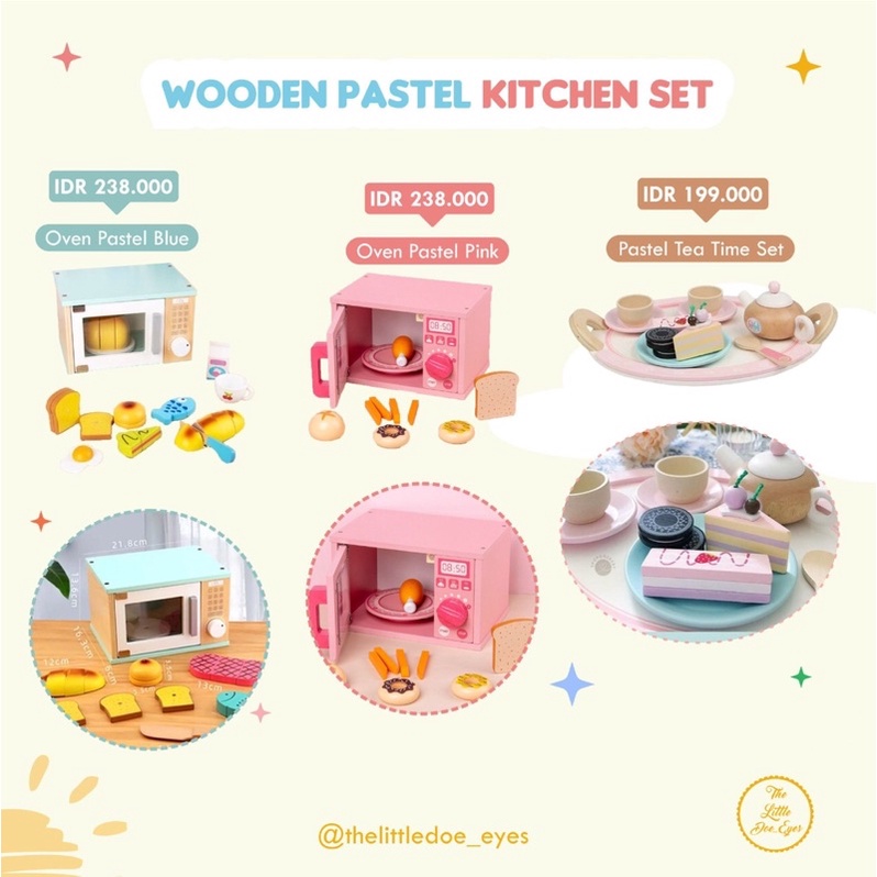 Wooden Pastel Kitchen Set