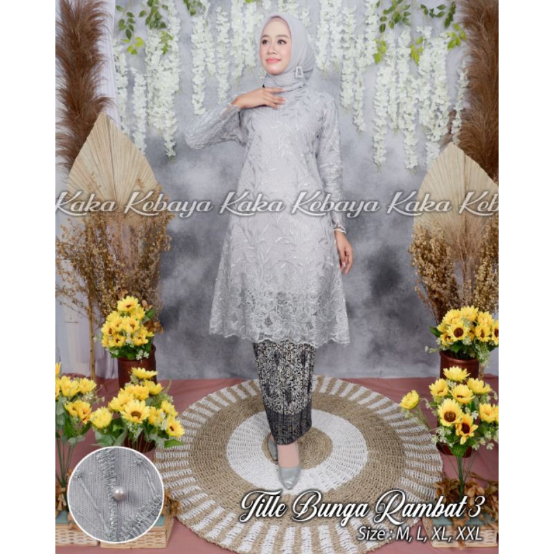 stelan tunik tille Kaka kebaya kebaya murah kebaya pesta kebaya