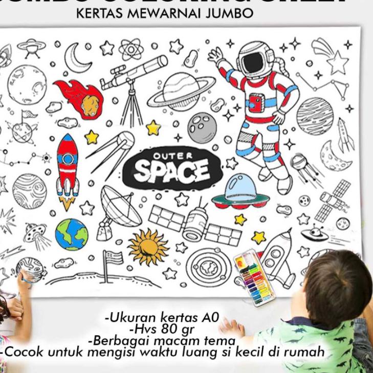 

(PROMO DNW79) JUMBO COLORING SHEET bisa custom nama KIDS GIANT POSTER 84x118cm KERTAS MEWARNAI BESAR MAINAN ANAK AOT ATTACK ON TITAN AMONG US SPACE PRINCESS CARTOON ✦