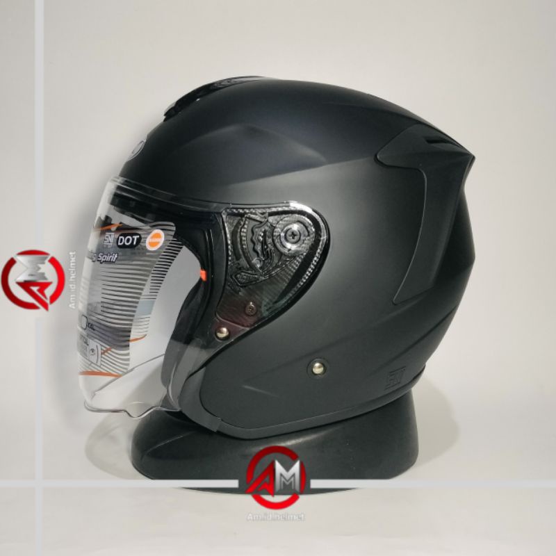 HELM INK DYNAMIC SOLID BLACK DOFF HALF FACE HELM DYNAMIC POLOS HITAM DOP