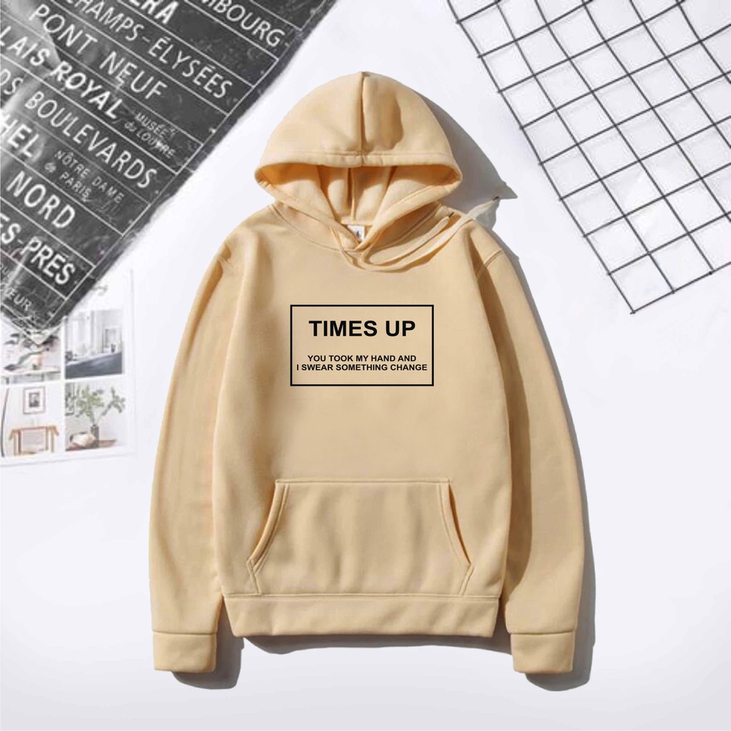 FenishaStore Sweater Hoodie Pria Dan Wanita TIMES UP Kantong Depan Bisa Bayar Ditempat COD