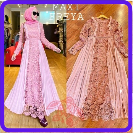 Baju Gamis Wanita Remaja Terbaru 2021 Model Kekinian mewah Bhn brukat Pesta Kondangan Trandy Gamis P