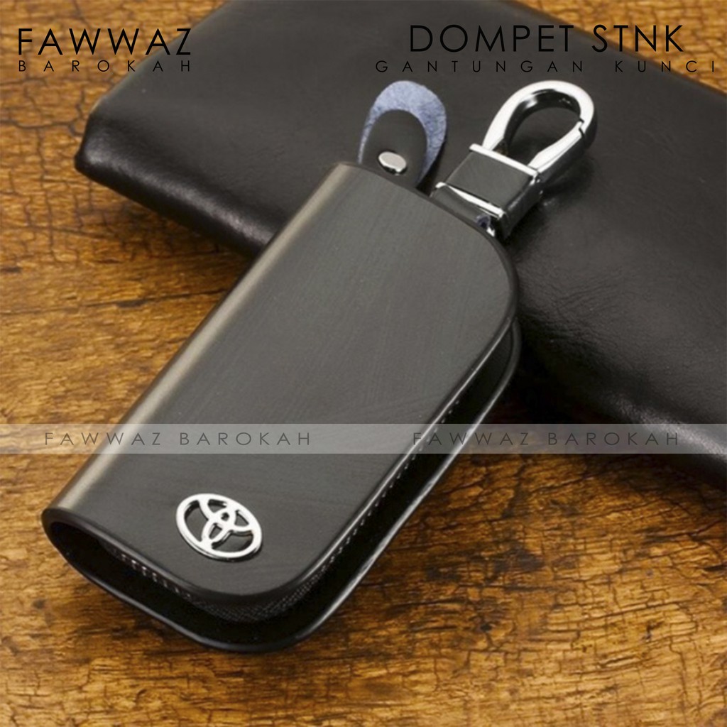 DOMPET STNK MOBIL DAN MOTOR GANTUNGAN KUNCI DOMPET LOGO TOYOTA COKLAT