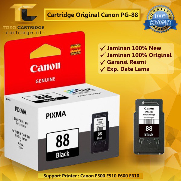 Cartridge Original Canon PG-88 PG 88 PG88 Black