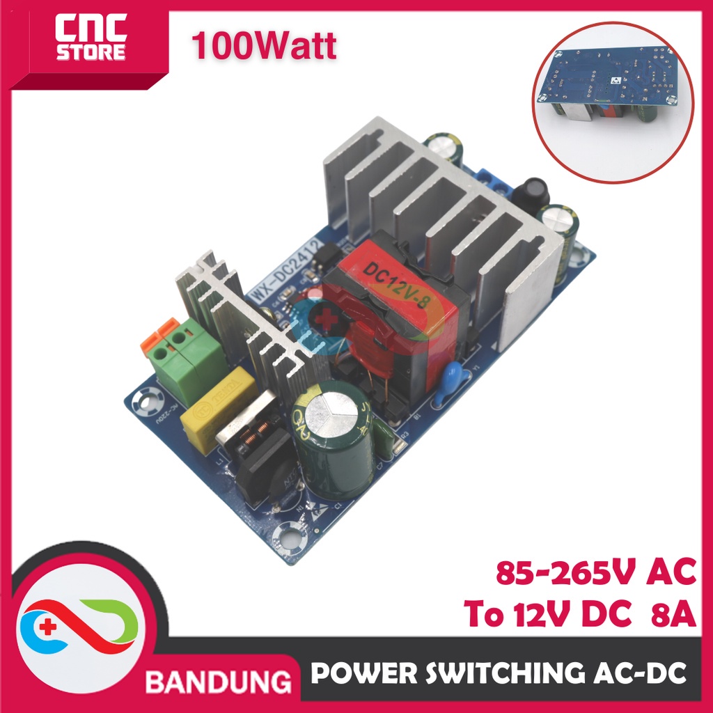 MODULE POWER SUPPLY SWITCHING AC TO DC 100W 85-265V AC TO 12VDC 8A