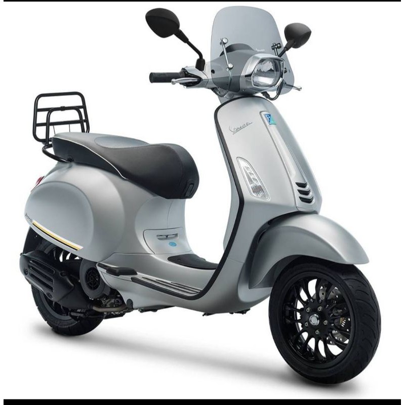 aksesoris Vespa matic New Sprint backrack dan windshield