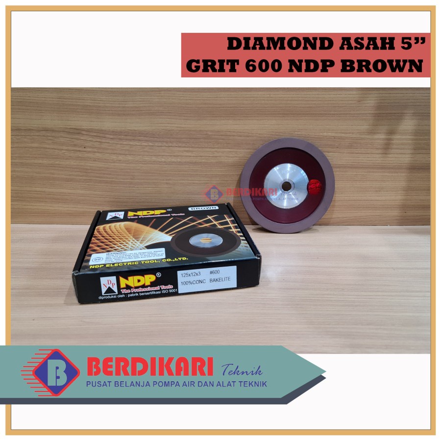 Batu Poles Diamond Asah Grinding Wheel 5" NDP 1 sisi Grit 600 BROWN