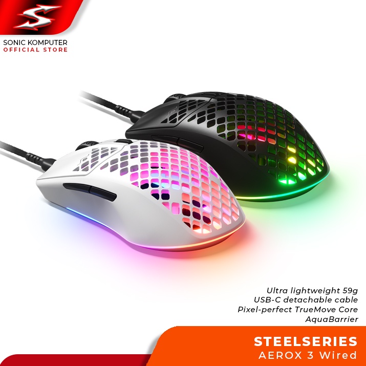 Mouse Gaming Steelseries Aerox 3 Wired Steel Series Aerox3 Kabel RGB