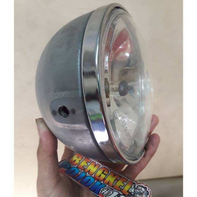 Batok l2g pres set lampu jute kaca putih / lampu pesek CB, rx king, jopstail