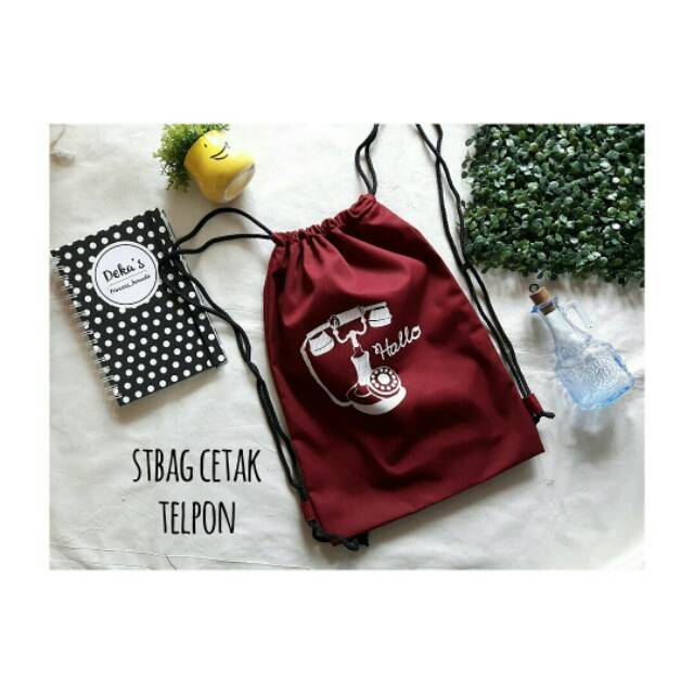 Stringbag cetak maron Geser