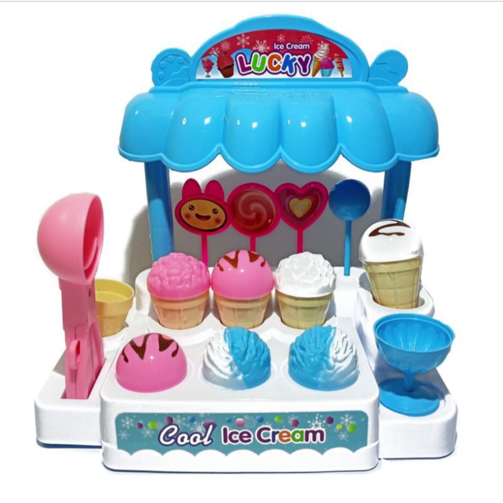 MAINAN ANAK SWEET ICE CREAM / MAINAN ES KRIM BUNYI DAN NYALA / MAINAN KITCHEN SET SHOP ICE