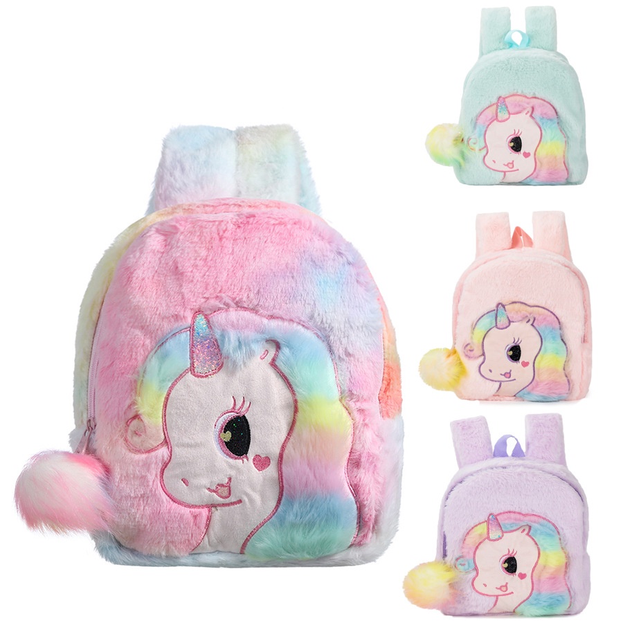 Tas Unicorn Bulu Pretty Cantik Tas Ransel Anak Perempuan Tas Blingberry Original Tas Blingberry TK PAUD SD Kado Ultah Unicorn Tas jalan anak perempuan