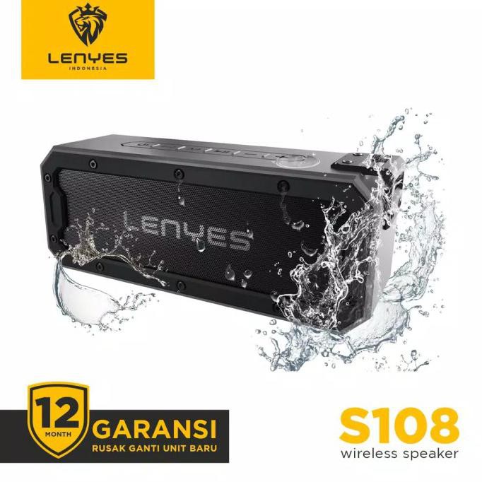 SpeakerBluetooth LENYES S108 ORIGINAL 100% WATERPROOF Wireless Speaker