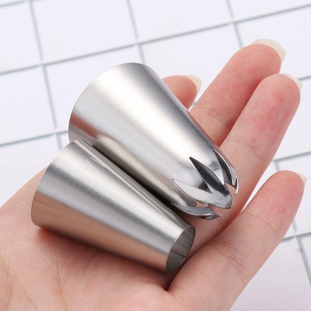 Solighter 5PCS Icing Piping Nozzle Bunga Bakery Pastry Tips Stainless Steel Aksesoris Dapur Cetakan Kue