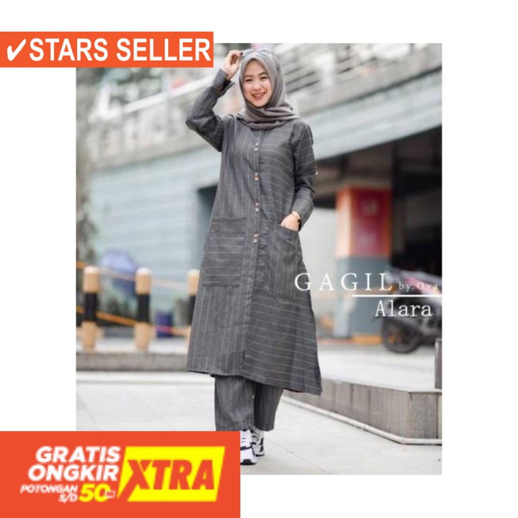 BAJU LEBARAN PAKAIAN MUSLIMAH SYARI BERGO BALOTELI / ALARA set ori gagil by ova
