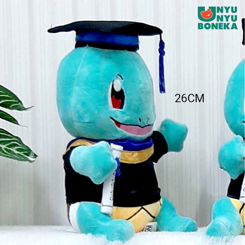 boneka toga wisuda squirtle animal graduation souvenir pokemon