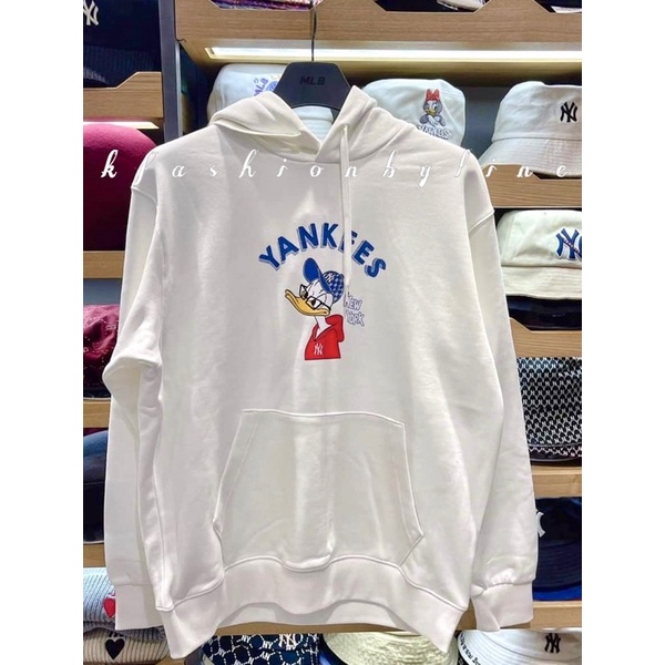 MLB x Disney Donald Duck Big Logo Overfit Hoodie New York Yankees (IVORY)