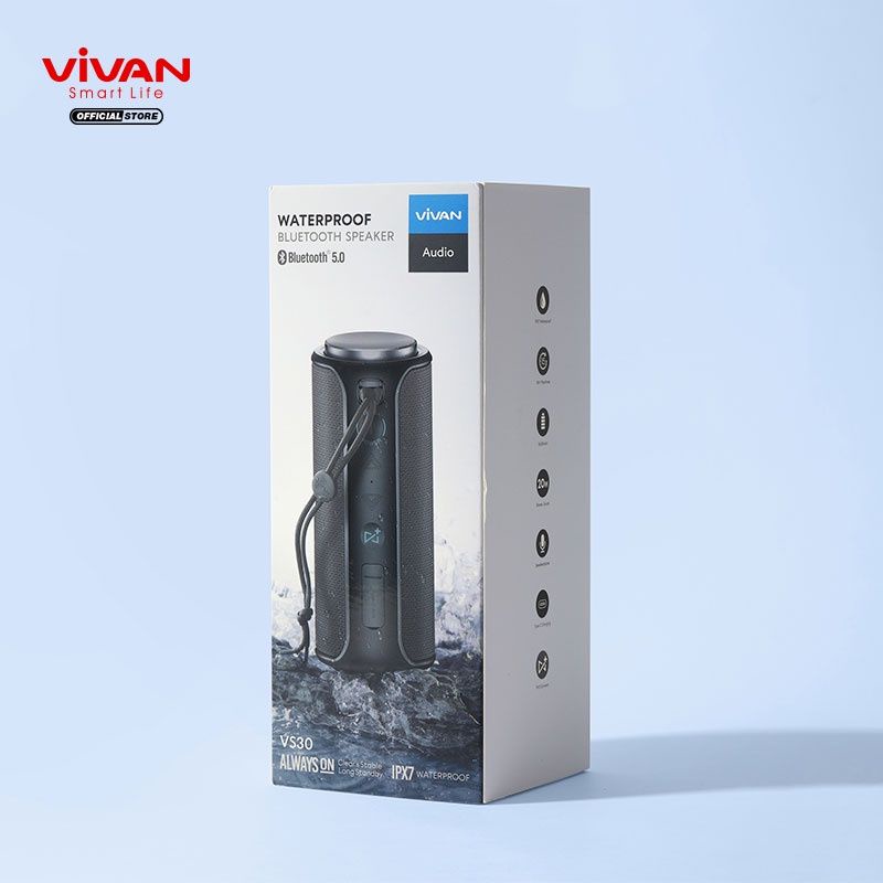 (VROFFSTORE) Vivan Bluetooth Speaker VS30 Portable Waterproff IPX7 Subwover 20Watt 15 Jam playtime Garansi 100% Original