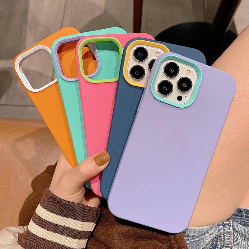 3 in 1 Soft Case Silikon Shockproof Cover iPhone 13pro MAX 12 11 Pro MAX X XS MAX XR SE 2022 2020 7 8 Plus