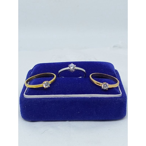 CINCIN SOLITAIRE KECIL( DESIN) MP KECIL/ CINCIN PERAK ASLI SILVER 925 LAPIS EMAS/ CINCIN FASHION WANITA TERBARU