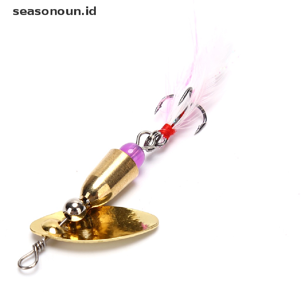 (seasonoun) Umpan Pancing Spinner Sequin Dengan Bulu