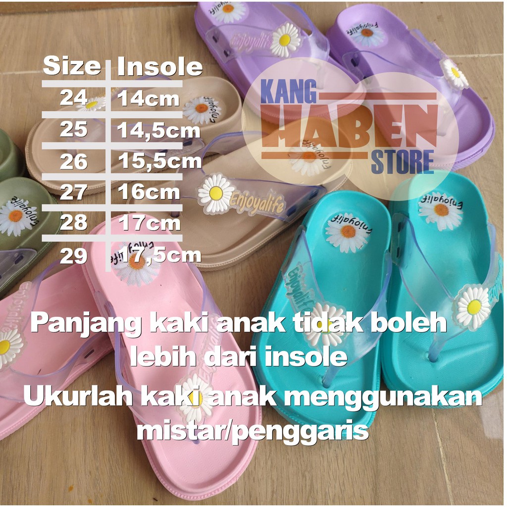 Sandal Jepit Anak Kecil untuk Perempuan Lucu dengan Bunga Bahan Karet Ringan 336D