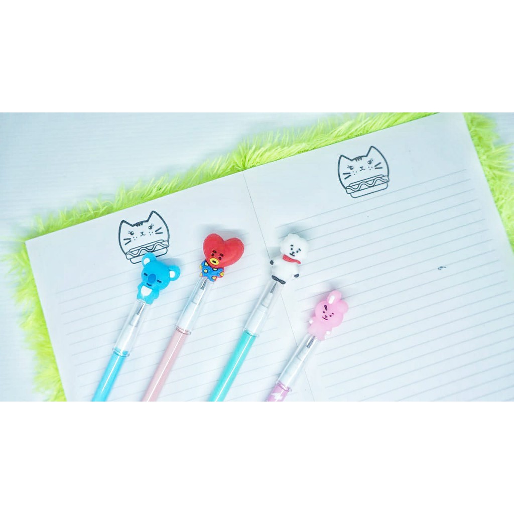 PENSIL BT21 SUSUN KARAKTER BANGTANBOYS PENSIL PELOR IMPORT ALAT TULIS SEKOLAH PENSIL ANAK TERMURAH