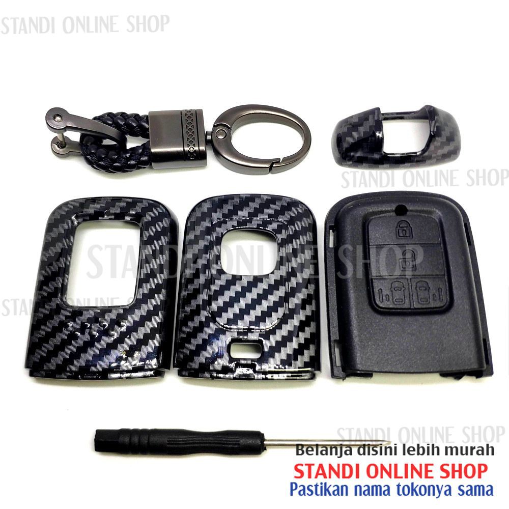 Cover Smartkey Sarung Kunci Remote Carbon Honda Odyssey 4 Tombol